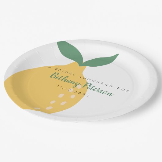 Leuke Gele Citroen Vrijgezellenfeest Luncheon Papieren Bordje (Gekanteld)