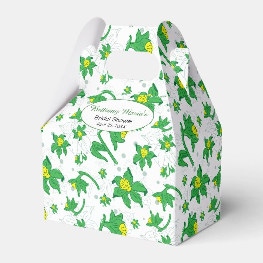 Leuke gele Daffodil gepersonaliseerde illustratie Bedankdoosjes (Voorkant Zijde)