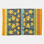 Leuke Gele Daffodils Aangepaste Naam of Citaat Sti Theedoek (Horizontaal)