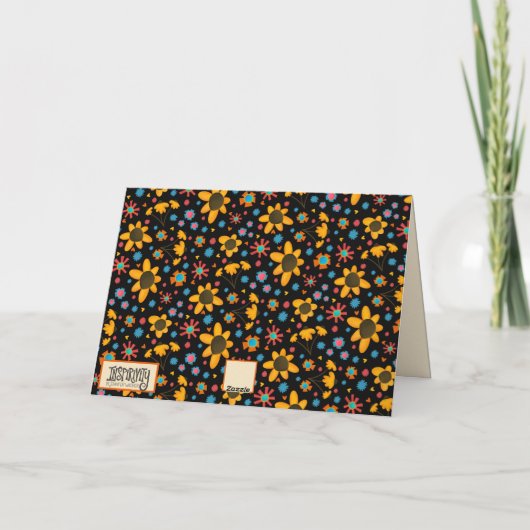 Leuke, gele Daisy Custom Inspirivity Notecard Kaart (Achterkant)