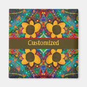 Leuke gele Daisy Inspirivity bloemenmagneet Magneet (Voorkant)