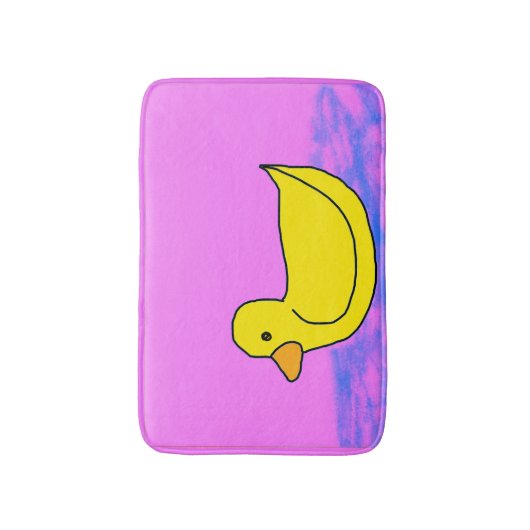 Leuke gele eend op roze badmat (Voorkant Verticaal)
