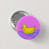 Leuke gele eend op roze Button (Voorkant /achterkant)