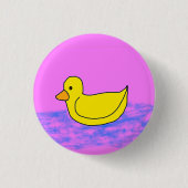Leuke gele eend op roze Button (Voorkant)