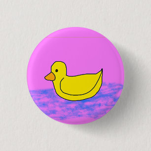 Leuke gele eend op roze Button