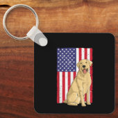 Leuke Gele Lab-kunst Gele Labrador Retriever Sleutelhanger (Voorkant)
