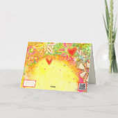 Leuke Gele Mooie Aanpasbare  Bloemige Notitiekaart (Achterkant)