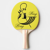 Leuke gele Ping & Pong Paddle Tafeltennisbatje (Voorkant)