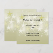 Leuke gele sterren gepersonaliseerde verjaardag ui kaart (Voorkant / Achterkant)