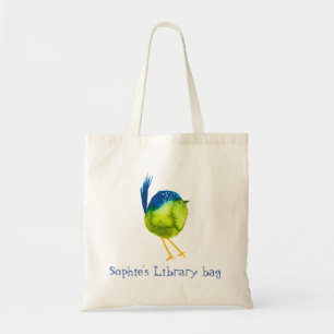 Leuke gele vogel bibliotheek tas