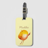 Leuke gele vogel waterverf bagagelabel (Voorkant (verticaal))
