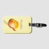 Leuke gele vogel waterverf bagagelabel (Voorkant (horizontaal))