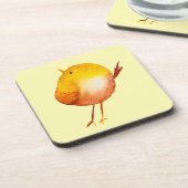 Leuke gele vogel waterverf bier onderzetter (Linkerzijde)