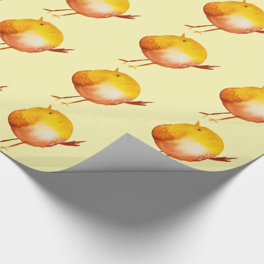 Leuke gele vogel waterverf cadeaupapier (Hoek)