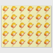 Leuke gele vogel waterverf cadeaupapier (Vlak)