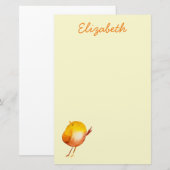 Leuke gele vogel waterverf kunst briefpapier (Voorkant / Achterkant)