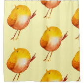 Leuke gele vogel waterverf kunst douchegordijn (Voorkant)