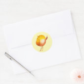 Leuke gele vogel waterverf kunst ronde sticker (Envelop)