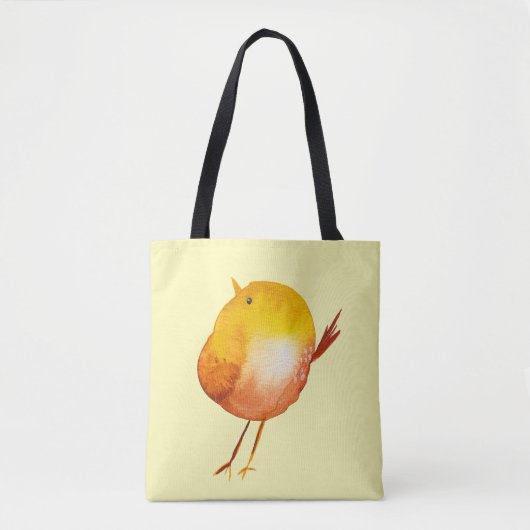 Leuke gele vogel waterverf kunst tote bag (Voorkant)