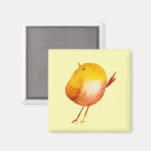 Leuke gele vogel waterverf magneet (Voorkant / Achterkant)