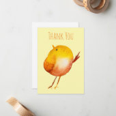 Leuke gele vogel waterverf notitiekaartje (Voorkant / Achterkant in situ)