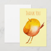 Leuke gele vogel waterverf notitiekaartje (Voorkant / Achterkant)