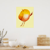 Leuke gele vogel waterverf poster (Keuken)