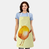 Leuke gele vogel waterverf schort (Gedragen)