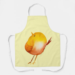 Leuke gele vogel waterverf schort