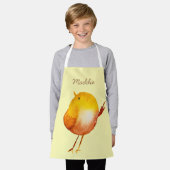 Leuke gele vogel waterverf schort (Gedragen)