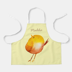 Leuke gele vogel waterverf schort
