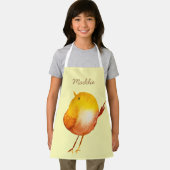 Leuke gele vogel waterverf schort (Insitu)