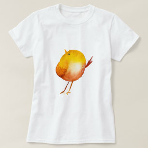 Leuke gele vogel waterverf t-shirt