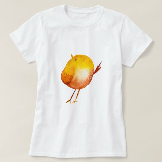 Leuke gele vogel waterverf t-shirt (Design voorkant)