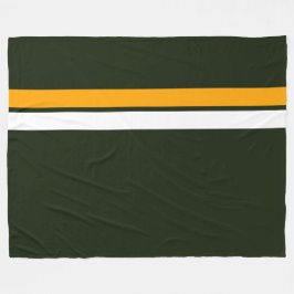 Leuke gele witte top racestrepen op vet groen fleece deken