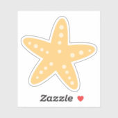 Leuke gele zeester sticker (Vel)