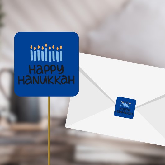 Leuke Gelukkig Hanukkah Vierkante Stickers