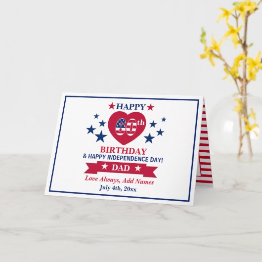 Leuke Gelukkige 60ste Verjaardag & Gelukkige Onafh Kaart (Gele Bloem)