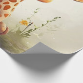 Leuke gelukkige baby giraffe cadeaupapier (Hoek)