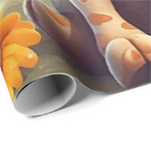 Leuke gelukkige baby giraffe cadeaupapier (Rol Hoek)