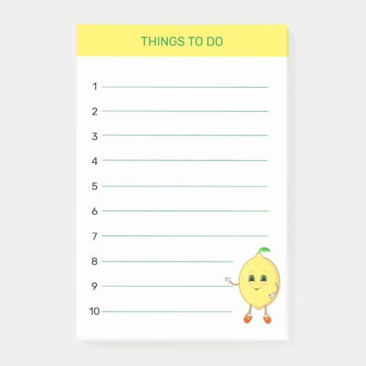 Leuke gelukkige citroen Dingen om te doen Post-it® Notes (Voorkant)
