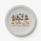 Leuke gelukkige Halloween Honden Papieren Bordje (Voorkant)
