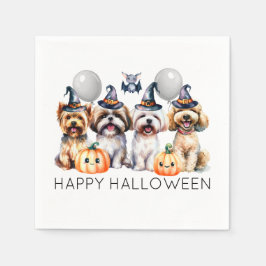 Leuke gelukkige Halloween Honden Servet