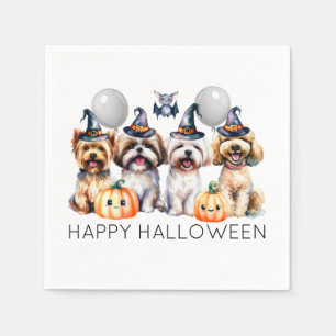 Leuke gelukkige Halloween Honden Servet