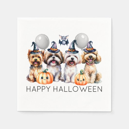 Leuke gelukkige Halloween Honden Servet (Voorkant)