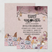 Leuke Gelukkige Halloween Kids Verjaardagsfeestuit Kaart (Voorkant / Achterkant)