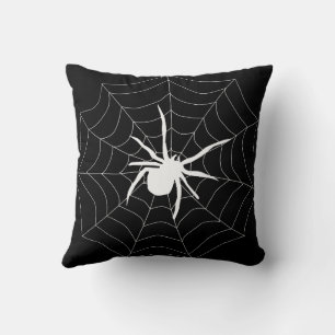 Leuke Gelukkige Halloween Zwarte & Oranje Spinnenw Kussen