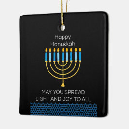 Leuke Gelukkige Hanukkah Lieve Blauwe Chanukah Uni Keramisch Ornament
