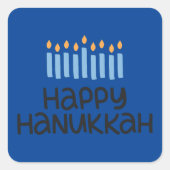 Leuke Gelukkige Hanukkah Vierkante Stickers (Voorkant)