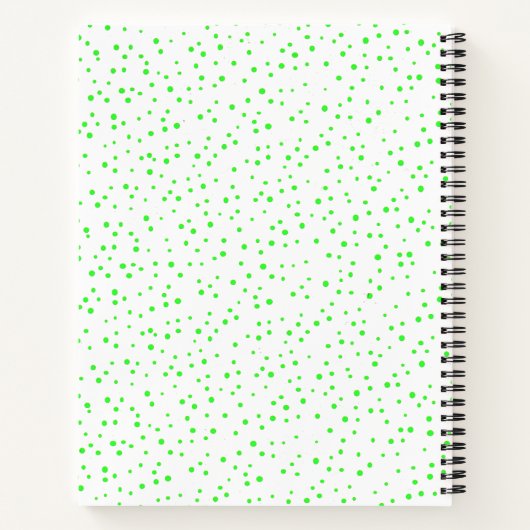 Leuke Gelukkige Heldergroene Gele Slang op Polka D Notitieboek (Achterkant)